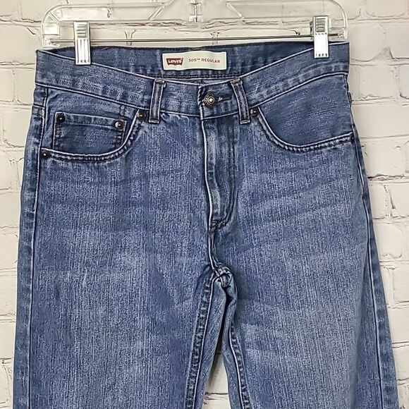 LEVI'S 505 Light Blue Wash Jeans Boys Size 16 (28W x 28L) Distressed Denim 28/28 - Picture 4 of 7